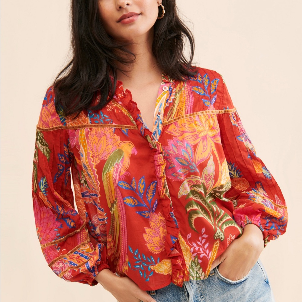 Farm Rio Mystic Bush Buttoned Blouse